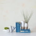 thumbnail image 2 of Creative Co-Op 2-Tone Stoneware Vase with 2 Sections and Reactive Glaze, White and Beige, 2 of 5