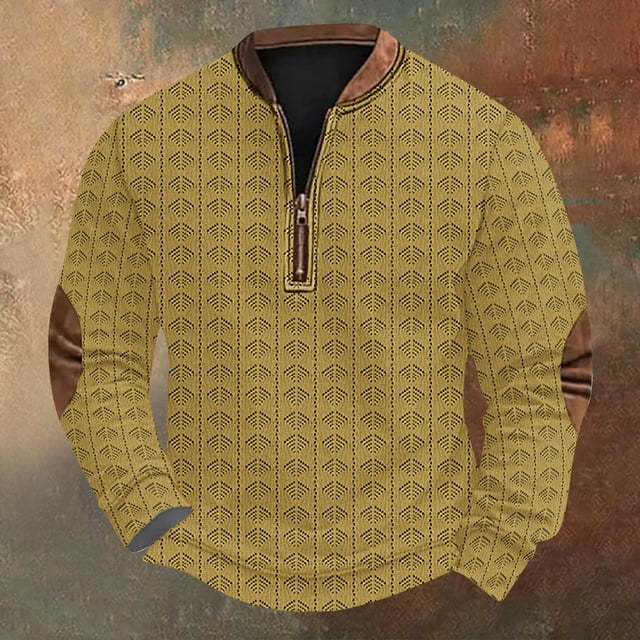 Blusas y camisas de manga larga con cuello redondo Sudadera con capucha de cuello redondo para hombre Jersey estampado Blusa de poliéster de manga larga para hombre