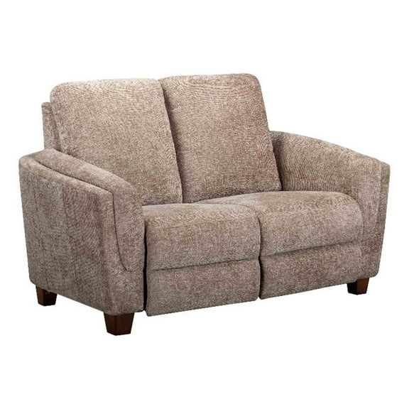 Pemberly Row Contemporary Fabric Biscotti Power Reclining Loveseat