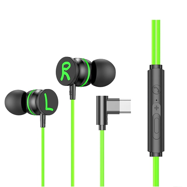 Auriculares metálicos con cable tipo C: intraauriculares, graves potentes y con controles; para móviles, videojuegos, portátiles y manos libres