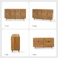 Boho Wooden Rattan Sideboard TV Stand 4 Doors Storage Credenzas