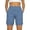 r-1632Blue398, variant on Women Breathable Casual Shorts With Pockets Summer Comfort Three Quarter Length Boho Solid Color Daily Ladies Workout Stretchy Bottoms