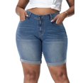 thumbnail image 1 of Pantalones cortos de mezclilla Gocolloa, bermudas elásticas de cintura alta, 22 W, para mujer, 1 of 6