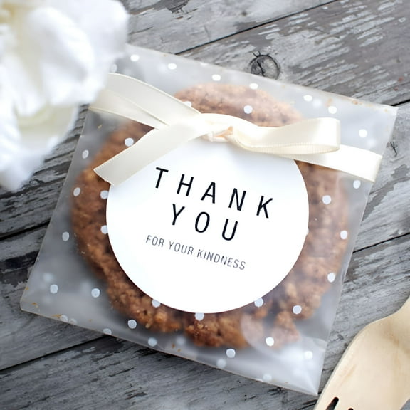 CCOCC 100Pcs Transparent Dot Cookie Packaging Bags Self-adhesive Plastic Biscuit Bag Wedding Candy Bags Gift Bag