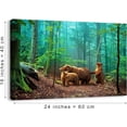 thumbnail image 2 of HFDF Brown Bear Wall Art for Kids Room, Cute Animal Canvas Patg of Mother and Cub Old-growth Forest Picture, Adorable Family Wildlife Decor 10x8inch Framed, 2 of 6