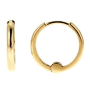 Children's 10K Real Yellow Gold Mini Huggies Hoops Earrings 1.5x9 Mm