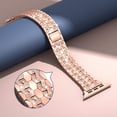 thumbnail image 2 of Fitlink Apple Watch Bands Compatible with Apple Watch 38/40/41/42/44/45mm,Dressy Bling Metal Band for Apple Watch 7/6/5/4/3/2/1/SE(Rose Gold-38/40/41mm), 2 of 8