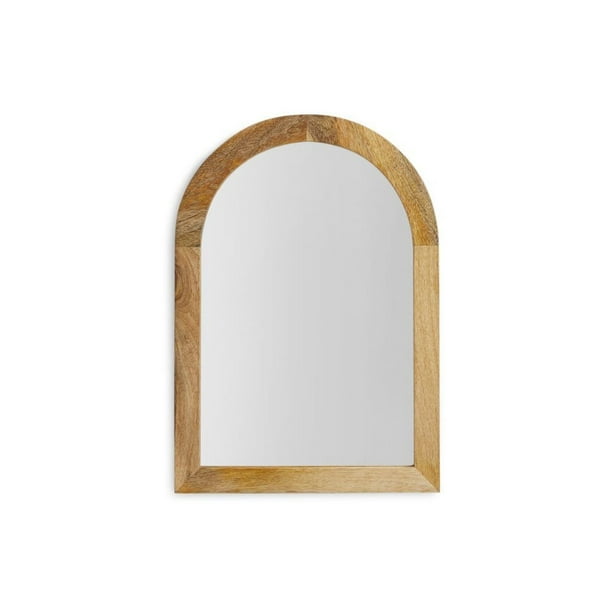 Belham Living Arched Wood Framed Wall, Wooden Arch Wall Mirror