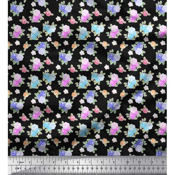 Soimoi Cotton Duck Fabric Leaves & Floral Artistic Decor Fabric Printed Yard 42 Inch Wide