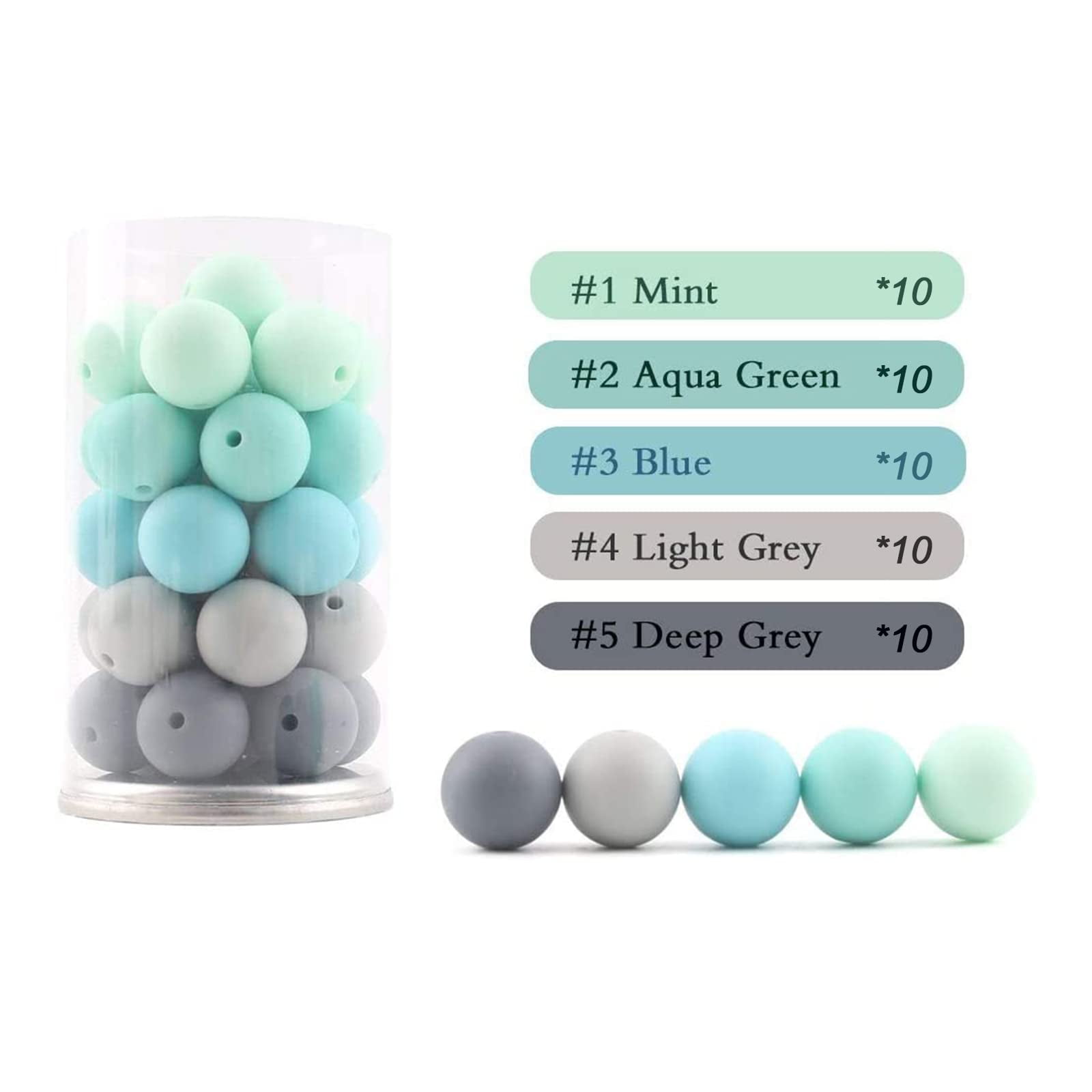 50PCS 15MM Baby Silicone Beads – Weekjoey