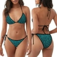 thumbnail image 3 of Naloa teal sparkling Print Women Halter Bikini Set ,Two Piece Triangle Swimsuit,Tie Bathing Suit,Sexy Triangle Two Piece Swimwear, 3 of 5