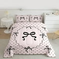 thumbnail image 2 of jejeloiu Kawaii Heart Print Twin Comforter Sets,Cartoon Bowknot Bowtie Bedding Set For Girl Reversible 2pcs, 2 of 8