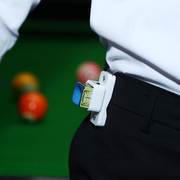 Mini Snooker Chalk Clamp Suministros de billar magnéticos profesionales (Blanco)