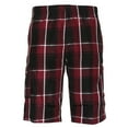 thumbnail image 4 of Mens Plaid Cargo Shorts Multiple Pockets Drawstring Lose Fit Charcoal Black XL, 4 of 11