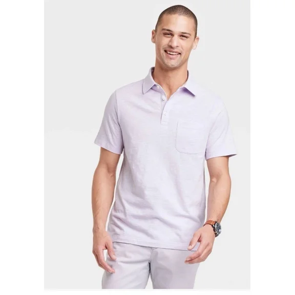 Goodfellow Men's X-Large Lily Lavender POLO SHIRT with POCKET - Short Sleeve