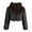 A01_Coffee, variant on Winter Crop Coats for Women，Womens Puffer Jacket Faux Fur Jacket Full Zip Fuzzy Short Coat Outerwear Trendy 2025 Dressy Long Sleeve Hooded Cropped Jackets Fall Winter Coats Dressy Winter Clothes