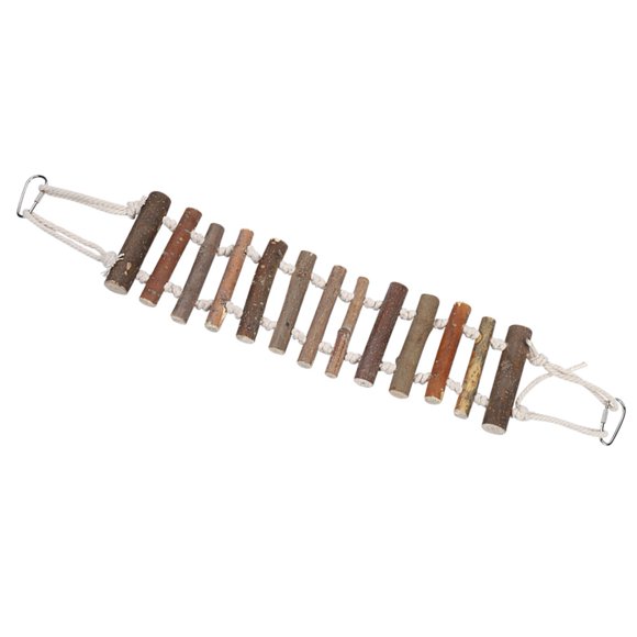 Columpio y escalera de madera de cuerda Bling Bling Natural para loros Juguete colgante para escalar 1 ud
