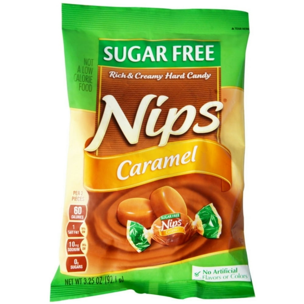 3 Pack Nips Sugar Free Hard Candy Caramel 12 pack (3.25oz per pack