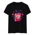 thumbnail image 4 of T-shirts de la Saint-Valentin pour Femmes 2026 Mode Manches Courtes Col Rond Cœur Graphique, 4 of 4