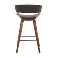 thumbnail image 6 of Jagger Modern 26" Wood and Black Faux Leather Counter Height Barstool, 6 of 7