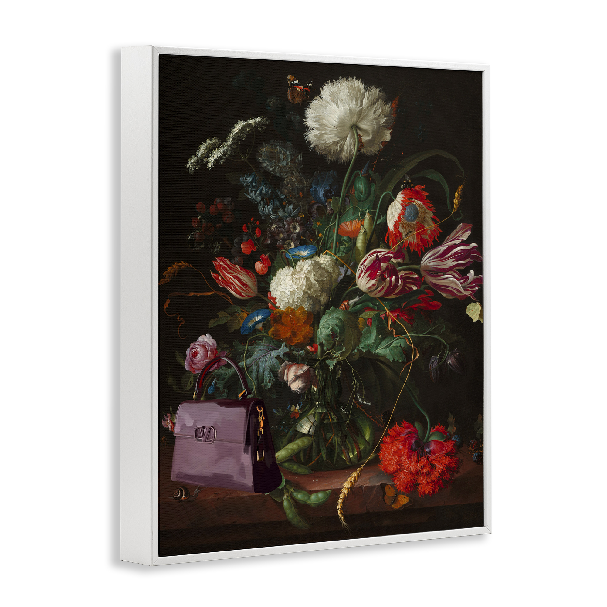 Stupell Industries Glam Vintage Bouquet Botanical & Floral Painting White Framed Art Print Wall Art, 24 x 30