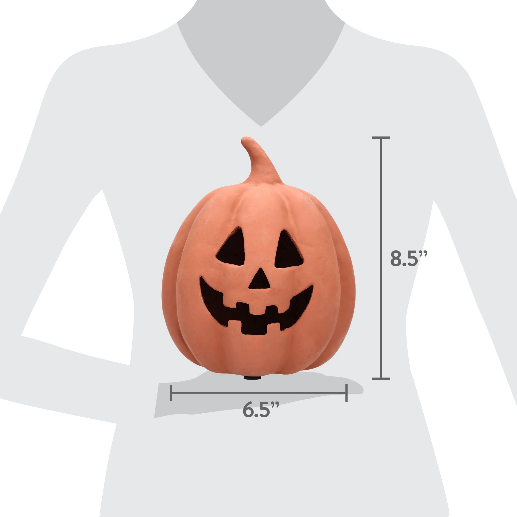Paper Mache Jack-o'-Lantern Decoration, Brown, 8.3", Halloween by Way To Celebrate