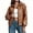 Light brown, variant on Womens Oversized Leather Bomber Jackets Cap Sleeve Zip Up Motorcycle Coats with Pockets