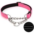 thumbnail image 1 of Collier pour Chien Martingale avec Chaîne en Acier Inoxydable, Collier Réfléchissant en Nylon Rembourré Doux Réglable, Chaîne Robuste Sans Traction pour l'Entraînement à la Marche pour Grands, Moyens, Petits Chiens (Rose, 13.0 Pouces - 23.6 Pouces), 1 of 7