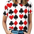 thumbnail image 2 of Big Size Playing Poker Card T Shirts Hearts Diamonds Clubs Spades Street Wear T-Shirt Short Sleeve Lady Hip Hop Tshirt S, 2 of 5