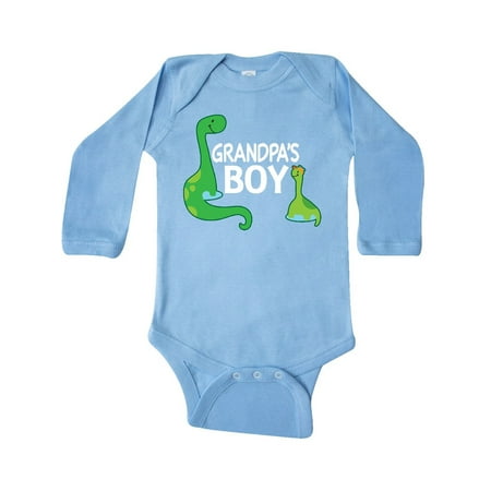 

Inktastic Grandpas Boy Grandson Dinosaur Gift Baby Boy Long Sleeve Bodysuit