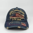 thumbnail image 4 of Qwertyu 250th Anniversary US Distressed Patriotic Hat, Embroidered Adjustable Baseball Cap, Gift for Men Women B, 4 of 8