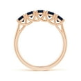 thumbnail image 2 of ANGARA Natural Half Eternity Five Stone 1.3 ct Blue Sapphire Wedding Band in 14K Rose Gold for Women (Size-3.8mm) | September Birthstone, Anniversary, Jewelry Gift for Women | Natural Sapphire Ring, 2 of 9