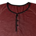 thumbnail image 7 of Men’s Short Sleeve Round Neck T-Shirt Front Placket Contrast Color Cuffs Summer Top, 7 of 7