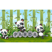 LUUFILx Cute Panda Background Cartoon Bamboo Panda Birthday Banner Decorated with Panda Birthday Party Supplies for Birthday Party