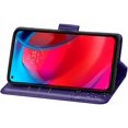 thumbnail image 4 of Compatible with Motorola Moto G Stylus 5G Wallet Case Leather with Card Holder and Stand for Women Flip Case Embossed Butterfly Shockproof Case for Moto G Stylus 5G SD Butterfly Deep Purple, 4 of 12
