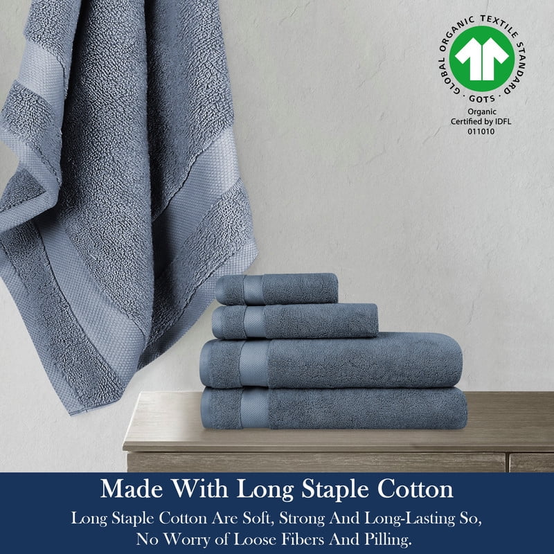 Delara Organic Cotton Luxuriously Plush Bath Towel 33 Piece Set |GOTS & OEKO-TEX Certified |650 GSM Long Staple|Soft & Quick Dry Towels