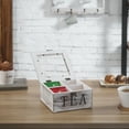 thumbnail image 2 of MyGift 7-inch Rustic style Whitewashed Wood Tea Bag Storage Box, 2 of 7