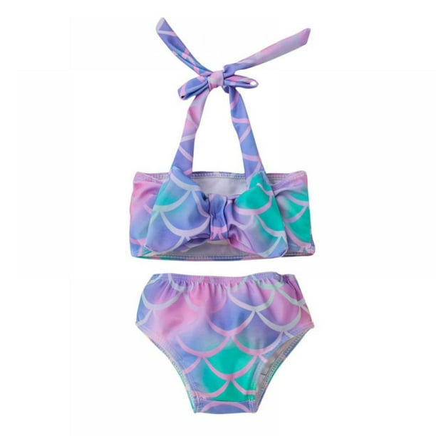 Baby Girl Mermaid Bathing Suit,Toddler Girls Two Piece Swimsuit Halter ...