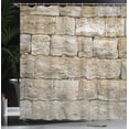thumbnail image 3 of Ambesonne Ecru Shower Curtain, Weathered Old Stone Wall Image, 69"Wx75"L, Dark Eggshell and Pale Camel, 3 of 4