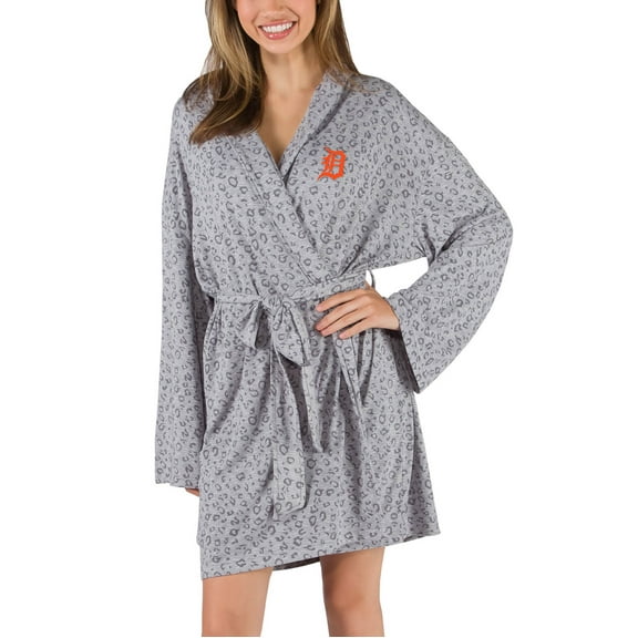 Detroit Tigers Concepts Sport Female Adult Women's Frill Hacci Knit Robe - Gray