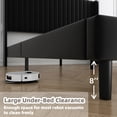 thumbnail image 6 of Frostbloom Full Size Velvet Platform Bed Frame with Vertical Channel Tufted Wingback Headboard, Black, 6 of 7