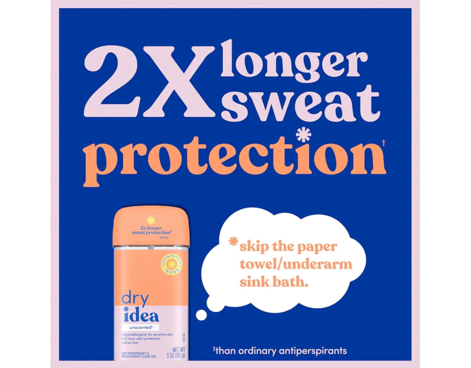 Dry Idea Antiperspirant & Deodorant Clear Gel, 72 HR Odor Protection, Unscented, 3 OZ - 11 Pack