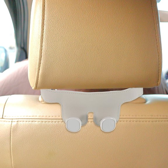 CATIEBYE White Multifunctional Car Seat Back Hook for Hanging Bags, Storage Organizer, and Car Accessories