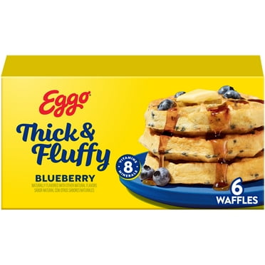 Eggo Thick and Fluffy Blueberry Waffles, Frozen Breakfast, 11.6 oz, 6 Count