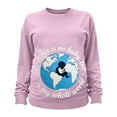 thumbnail image 3 of Hxshgdsn Spring Womens Maternity Pullover Tops Long Sleeves Pregnancy Sweatshirts Crew Neck Funny Tops With Graphic Printed Pink S, 3 of 6