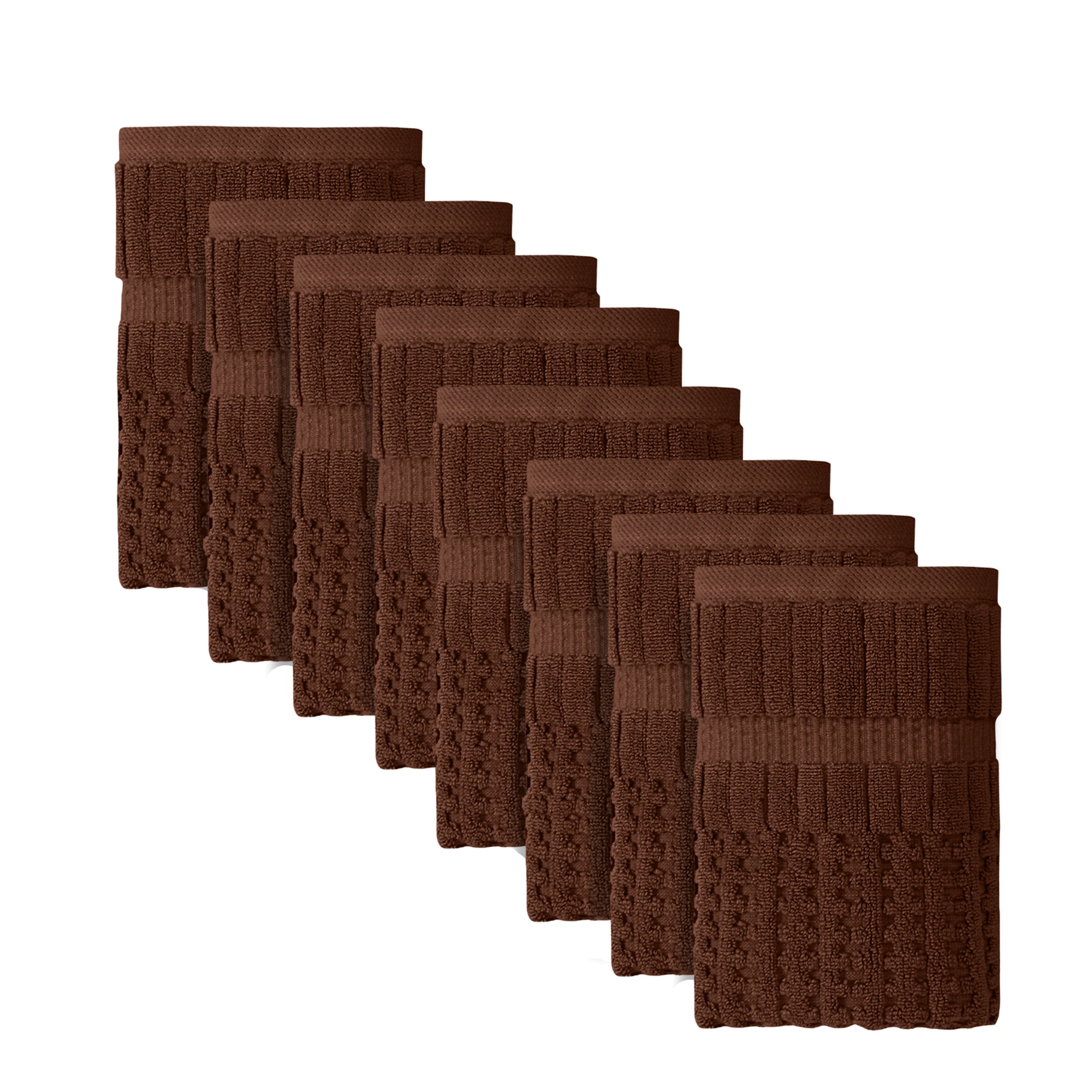 Home Weavers Willow Collection Hand Towels Set of 8 | 100% Cotton Zero Twist | 630 GSM Thick Plush | Soft, Highly Absorbent & Quick Dry | Hotel Quality Luxury Hand Towels | 16x24 Inch | Chocolate