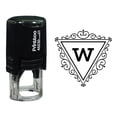 thumbnail image 1 of Printtoo W Alphabet Swirl Border Triangle Monogram Initial Self Inking Rubber Stamp Office Stationary, 1 of 3