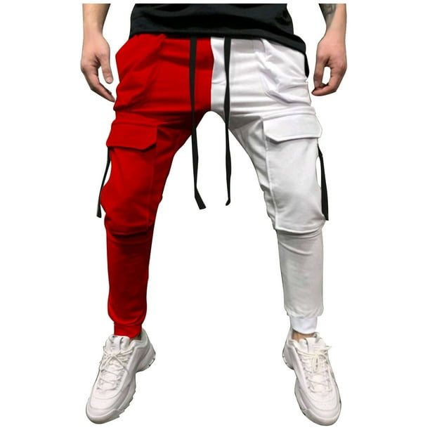 Pantalones largos para hombre, deportivos, multibolsillos, lavados, rectos, cargo, informales, de poliéster