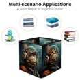thumbnail image 2 of Cat Retro Foldable Clothes Storage Baskets with Handle - 10.8"x10.5"x10.6" Large Capacity Storage Cubes Organizer Bins, 2 of 6