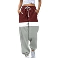 thumbnail image 3 of ctdiral Sweatpants for Women Fall Stripe Color Block Workout Long Pants High Waisted Drawstring Sweatpant with Pockets Comfy Loose Fit Lounge Jogger Pants Gray XL, 3 of 6